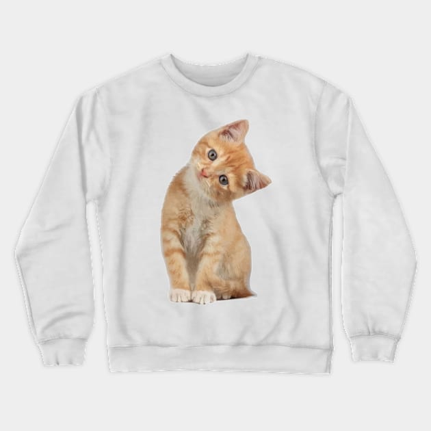 Yellow Cat oil paint Crewneck Sweatshirt by ngoclucbkhn